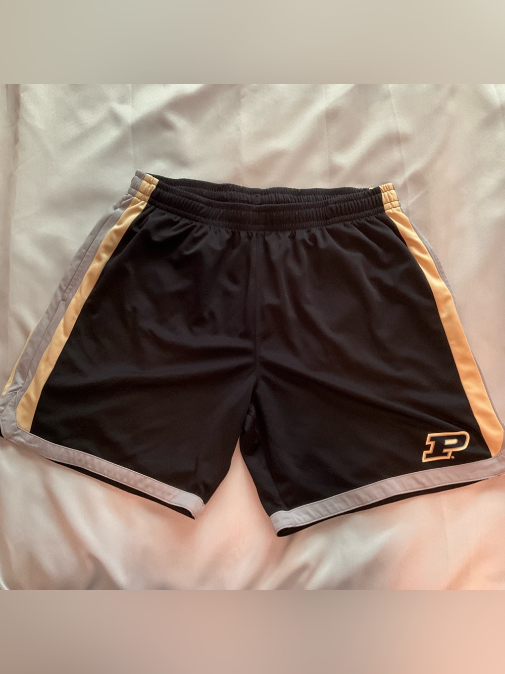 Purdue Men’s Black Athletic Shorts with Gold Trim